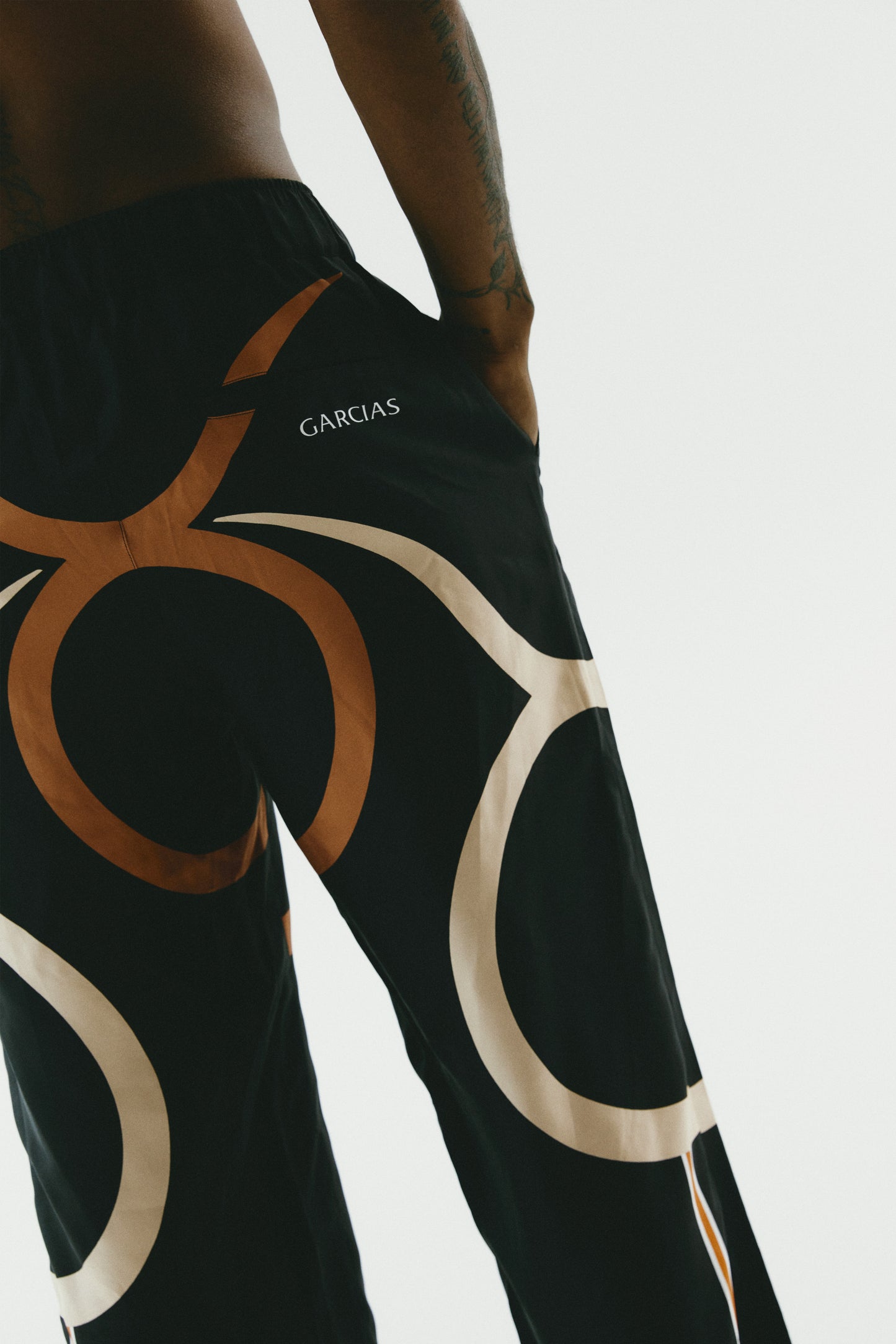 The Bull logo silk trousers