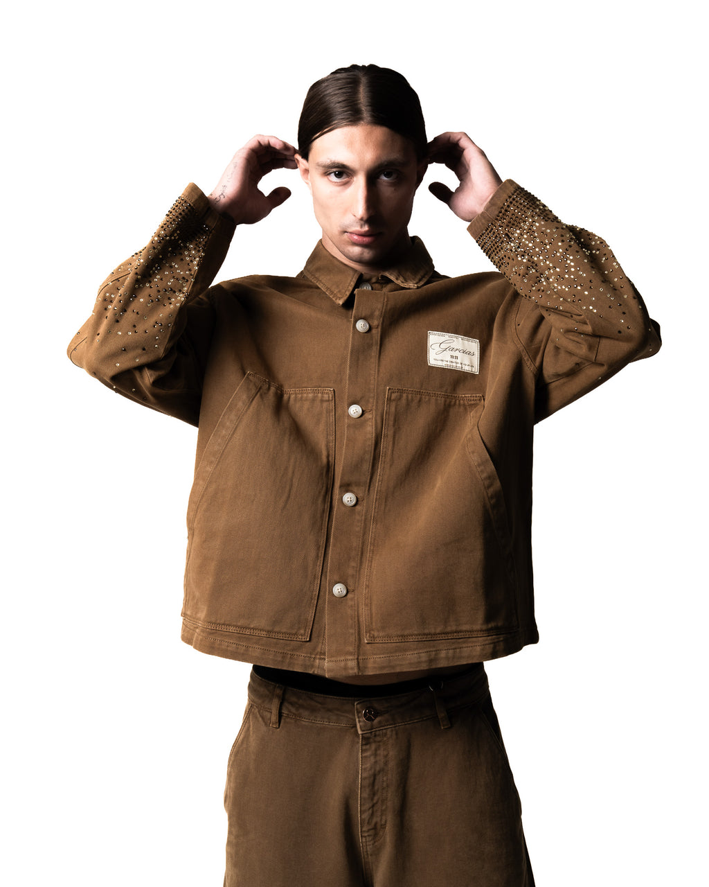 GARCIAS JL Jacket brown with crystal sleeves – view 1 of 6
