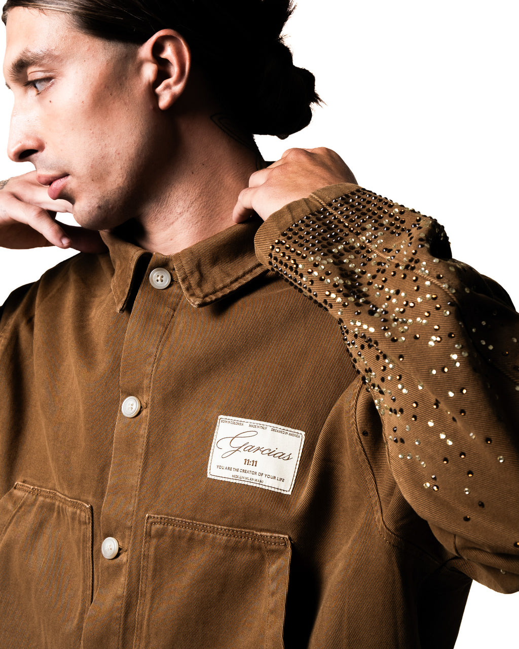 GARCIAS JL Jacket brown with crystal sleeves – view 4 of 6