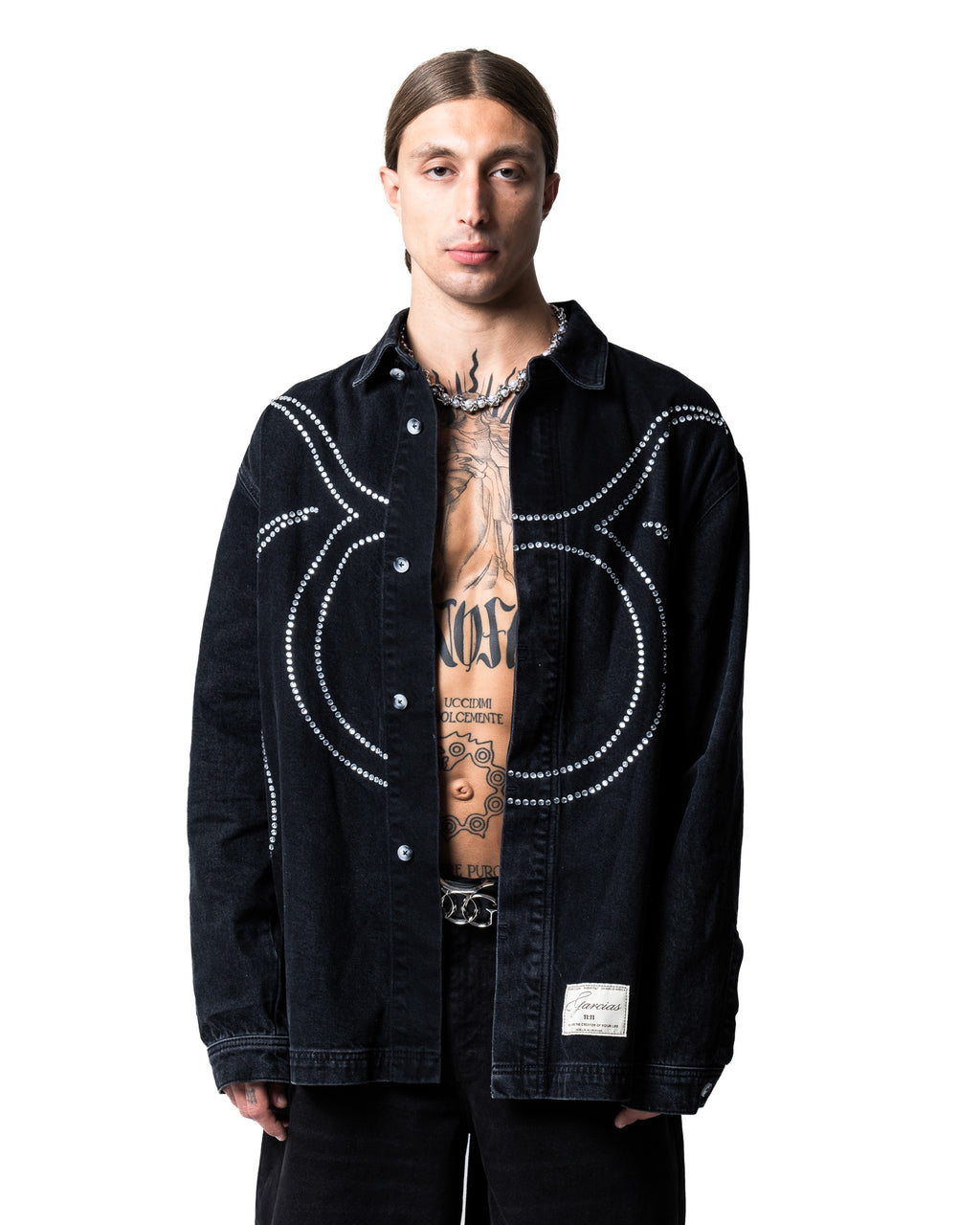 GARCIAS Juan black denim shirt with crystals – view 2 of 7