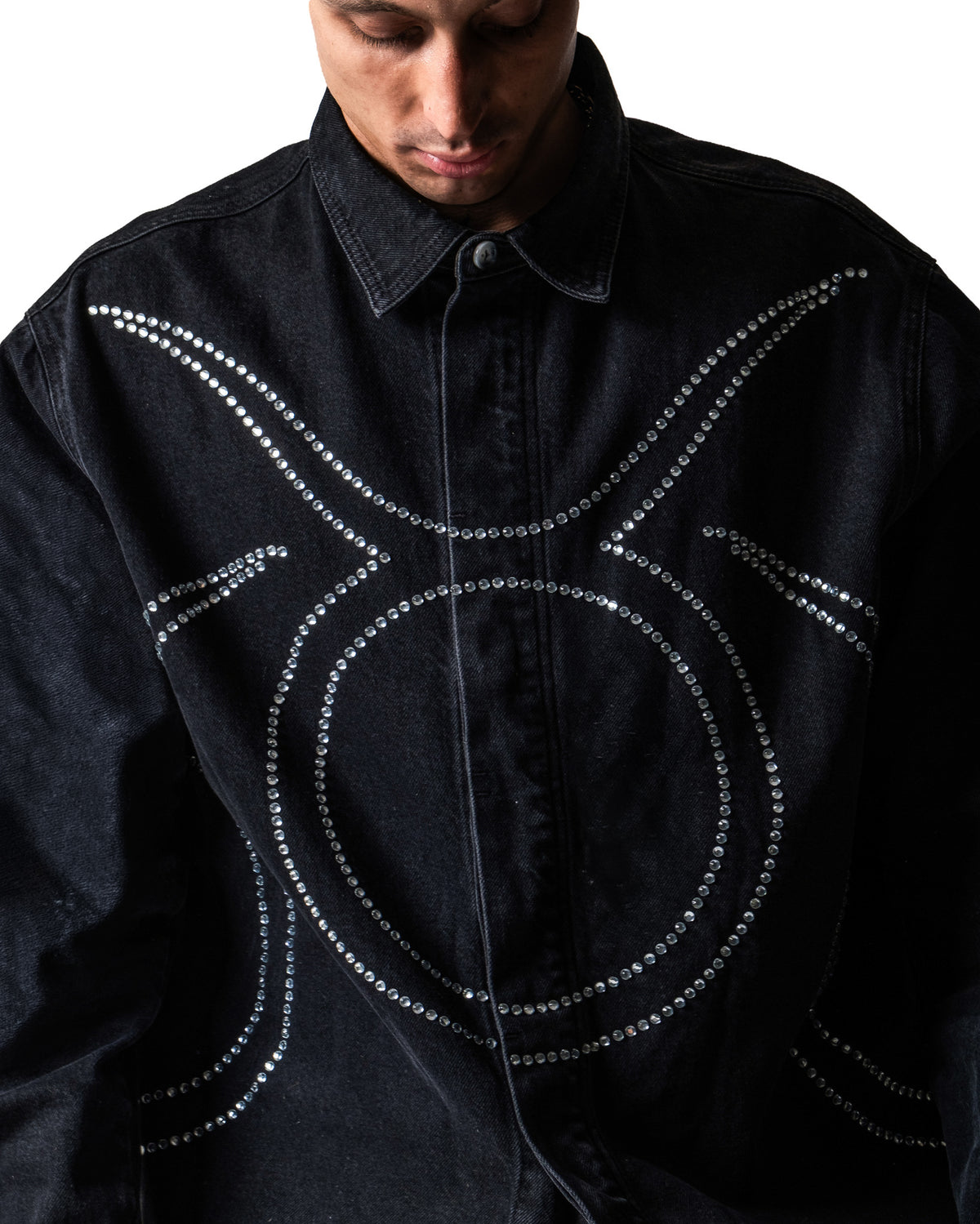 GARCIAS Juan black denim shirt with crystals – view 4 of 7