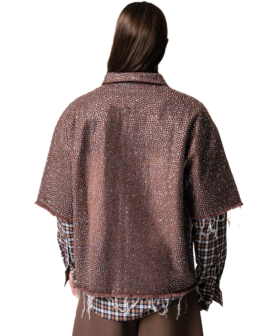 GARCIAS Michael Cristal brown denim shirt with crystals – view 3 of 4