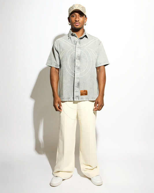 HELIOS DENIM SHIRT SHORTS SLEEVES