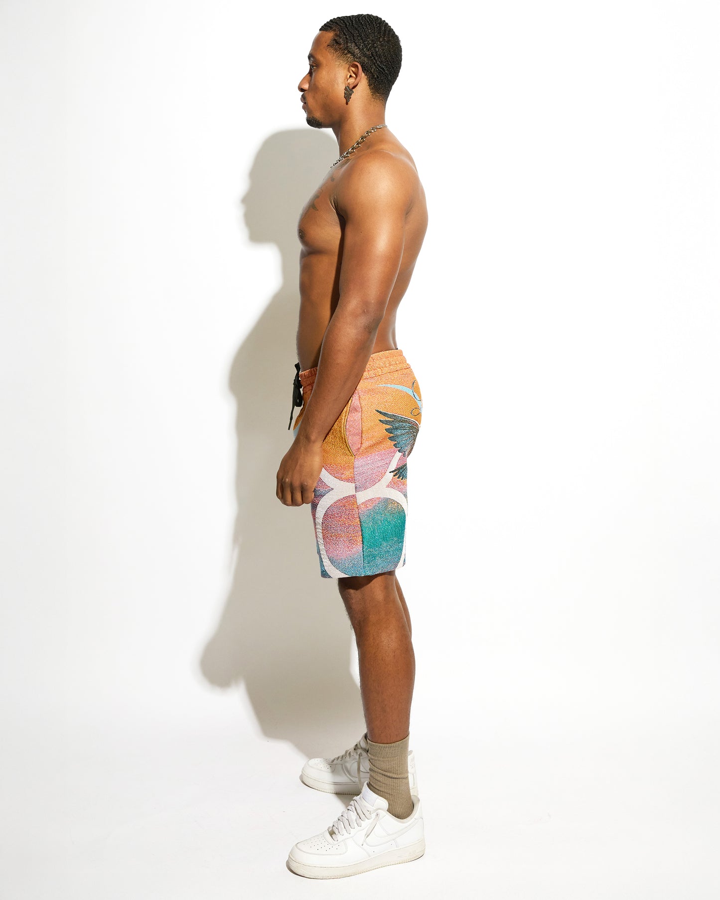 LOGO BULL SILK SHORTS BRONZE