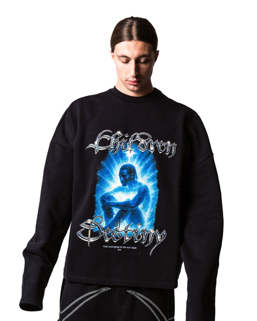 GARCIAS Child of Destiny Crewneck black – Front straight view