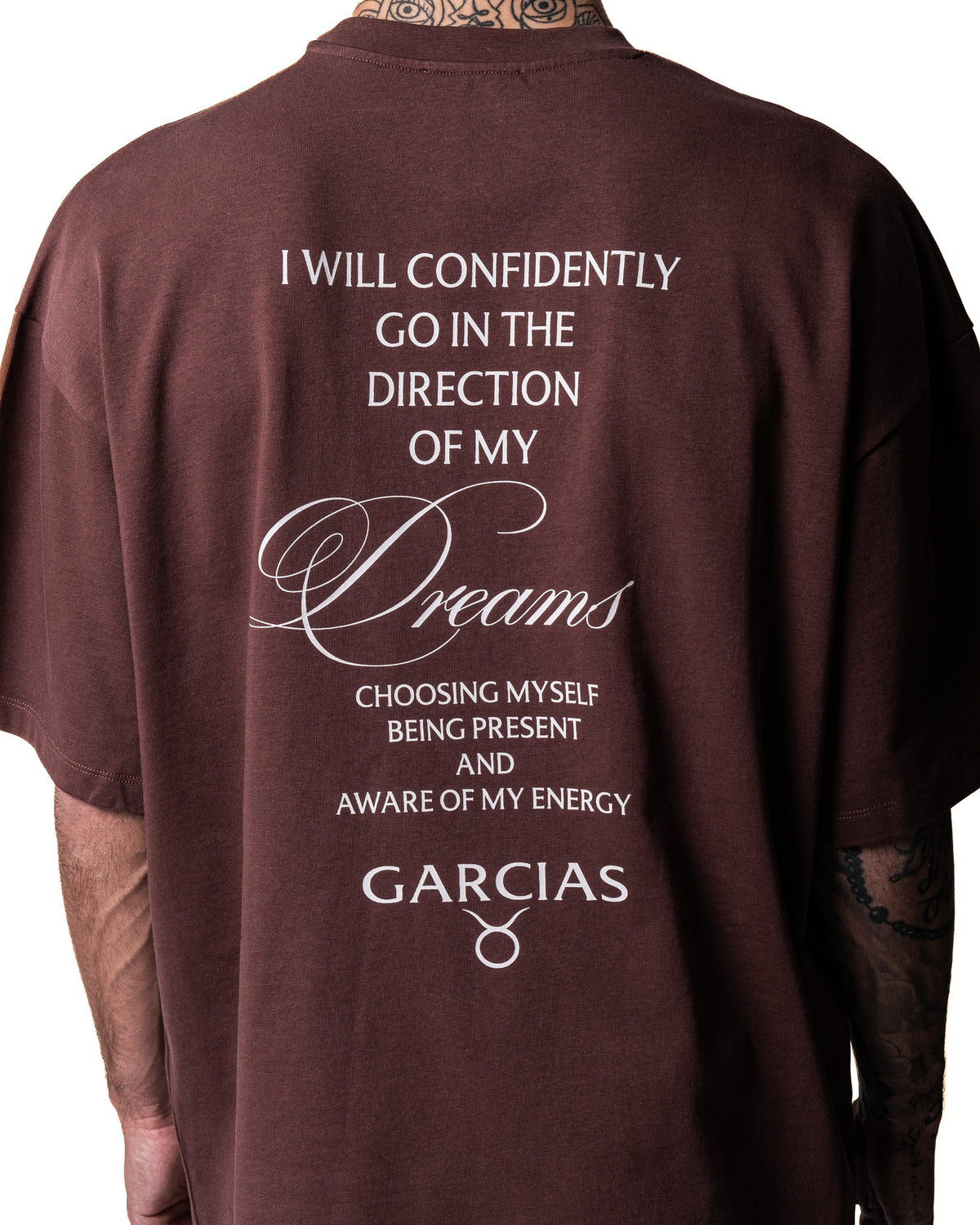 GARCIAS Divinity brown graphic T-shirt – back print detail
