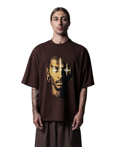 GARCIAS Divinity brown graphic T-shirt – close front view