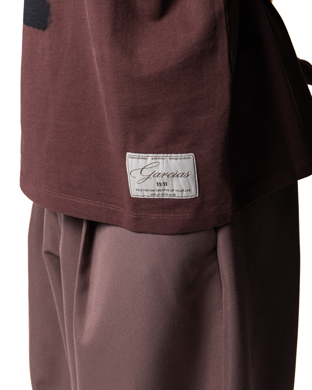 GARCIAS Divinity brown graphic T-shirt – label detail