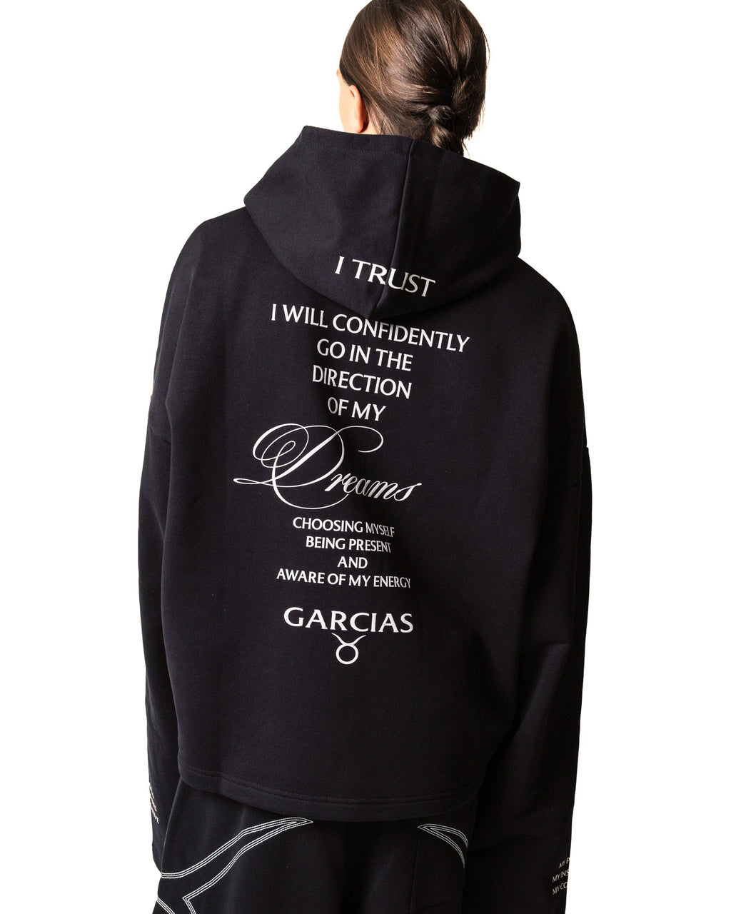GARCIAS Dreams Jumper black – Back manifesto detail