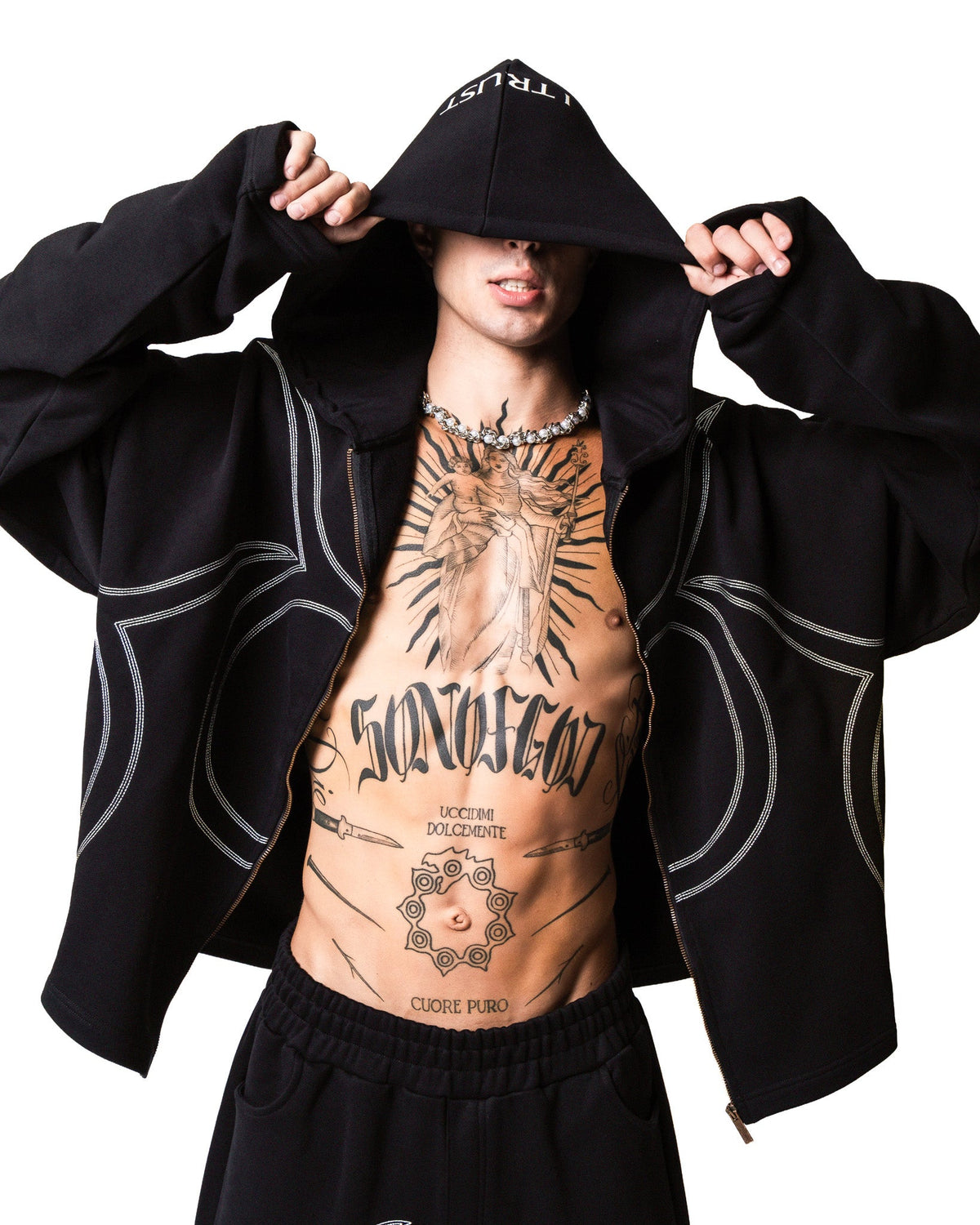 GARCIAS Dreams Jumper black – Close-up front and zipper