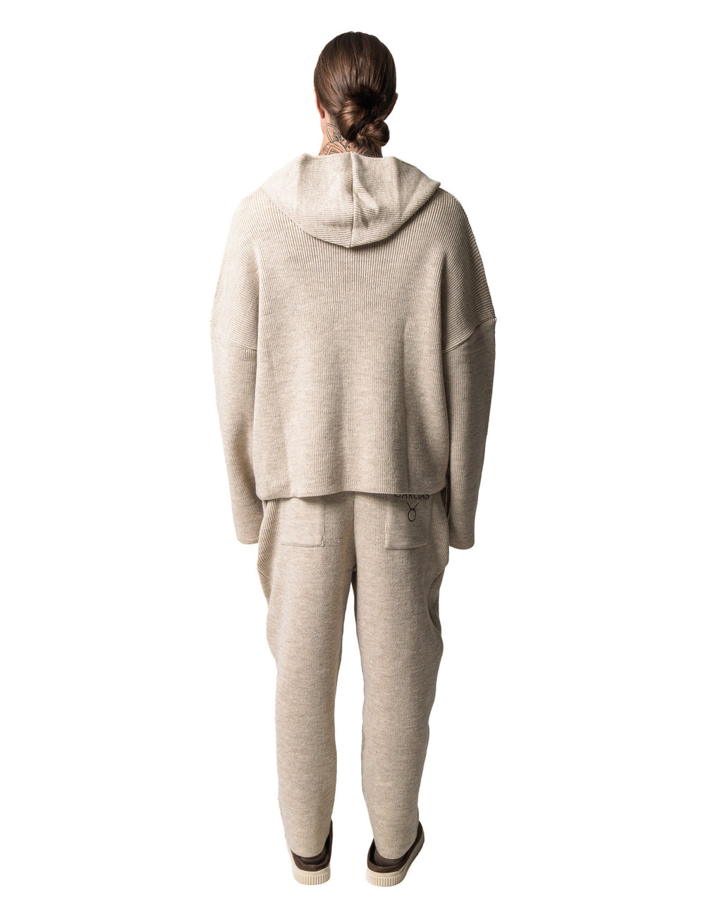 GARCIAS Nick Knit Jumper oatmeal – Back full-length look