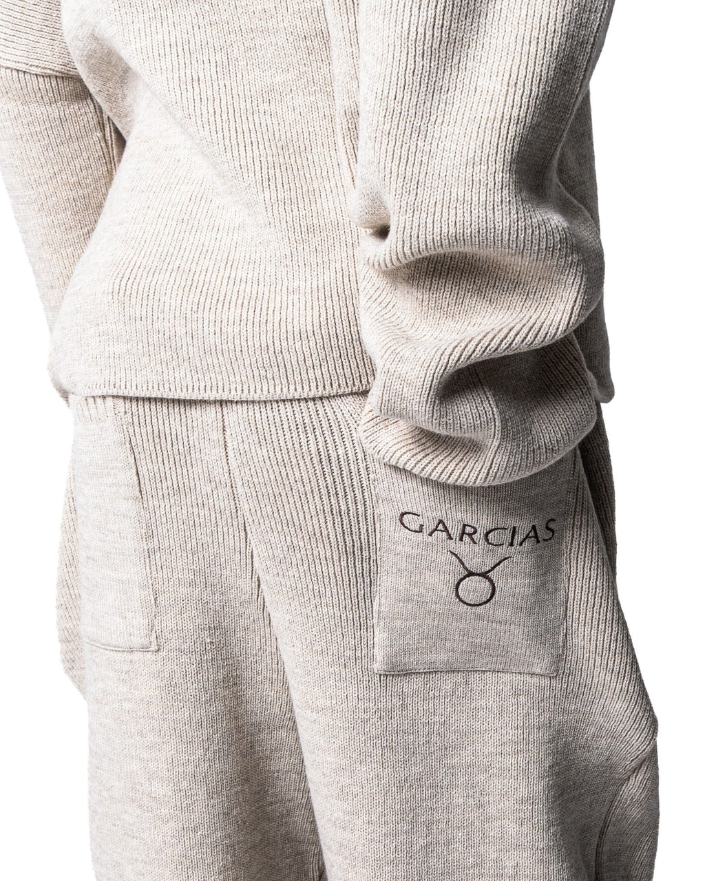 GARCIAS Nick Knit Pants oatmeal beige – GARCIAS embroidered back pocket