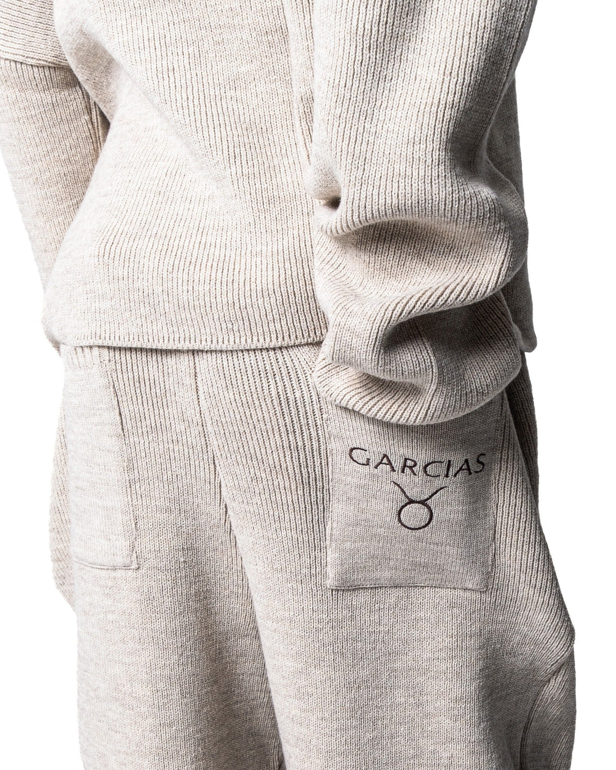 GARCIAS Nick Knit Pants oatmeal beige – GARCIAS embroidered back pocket
